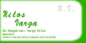 milos varga business card